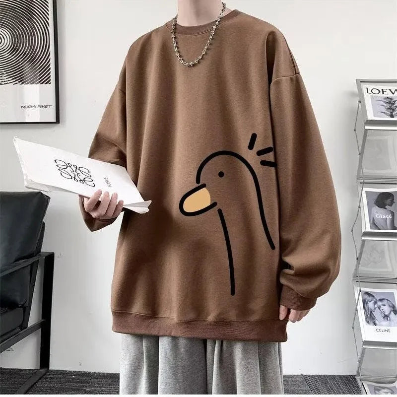 【M-8XL Sweatshirts】Men Oversized Sweatshirt Fashion Loose Yellow Duck