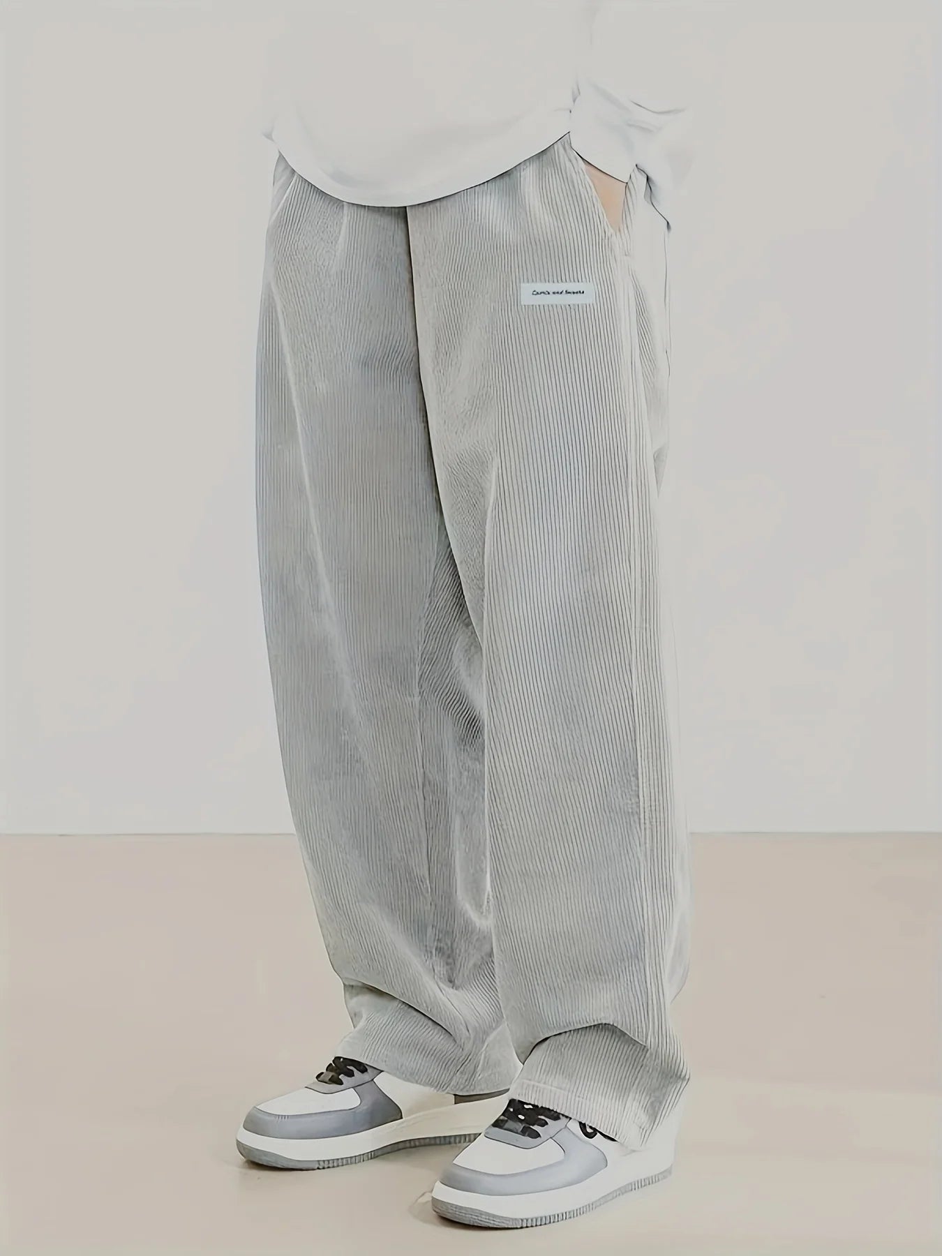 Men's corduroy loose European size hanging multi-functional casual
