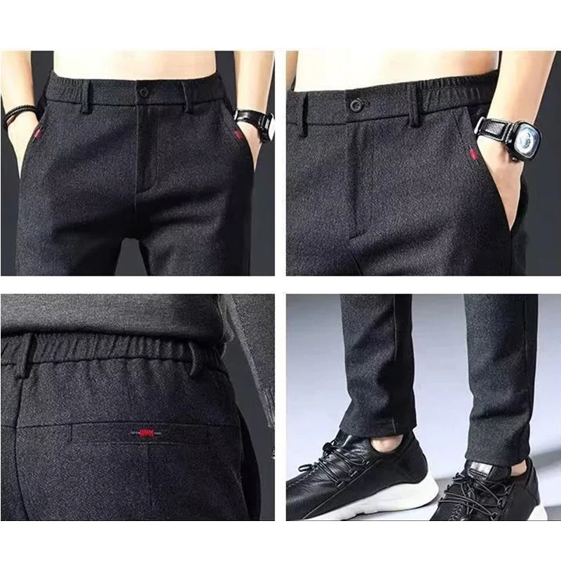 Men's Straight Leg Long Daily Pants Casual Straight Slim Fit Narrow