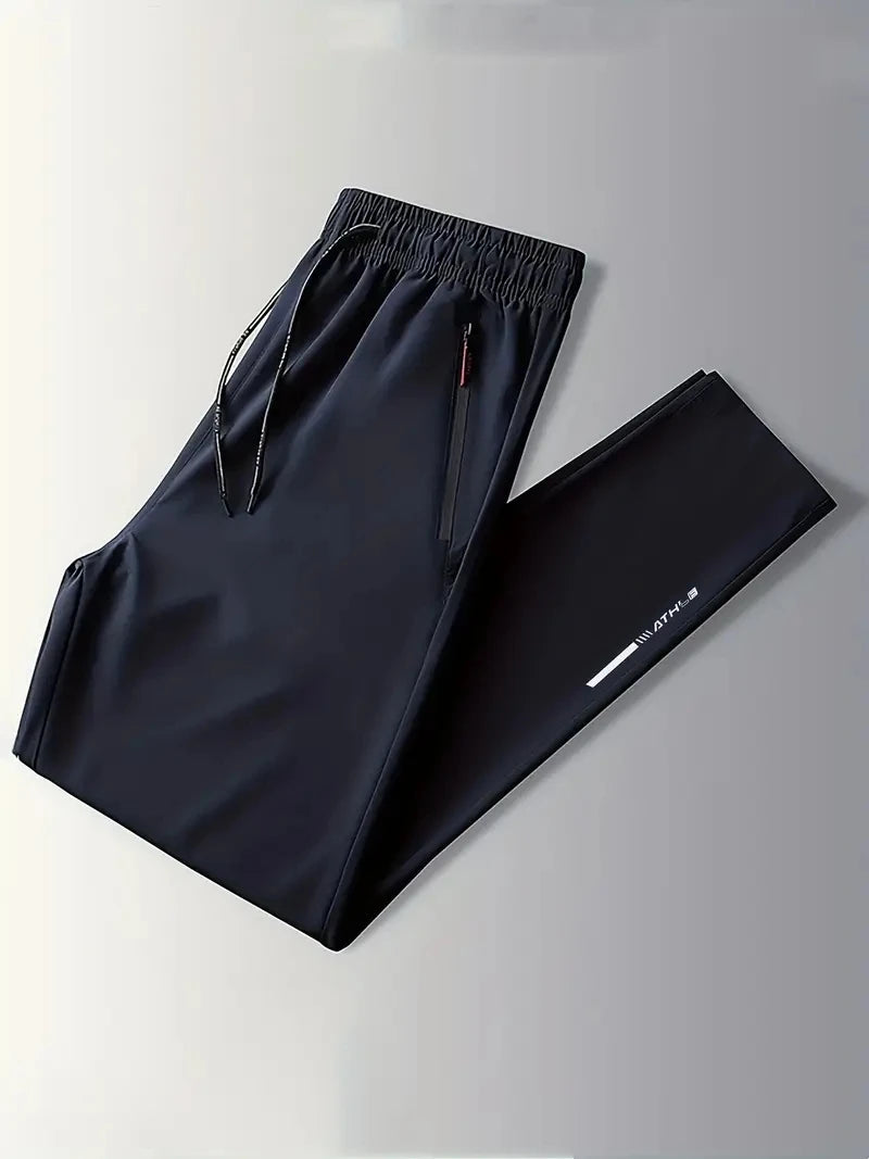 Soft Men's Casual Straight Pants Stretch Elastic Waist Jogger Korean