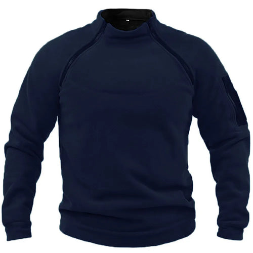Men's Tactical Outdoor Fleece Jacket Clothes Warm Zippers Pullover Men