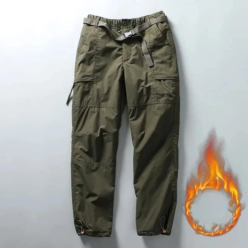 Tooling Pants Thick Waterproof Fleece Cargo Pants Men Women Winter
