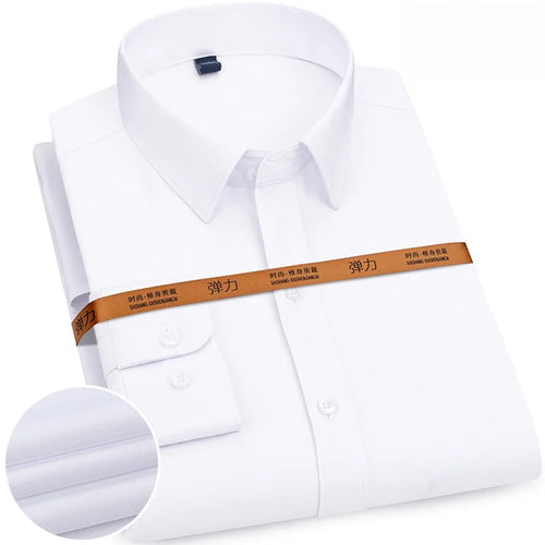 New Men's Solid Color Business Shirt Formal Fashion Thin Classic Basic