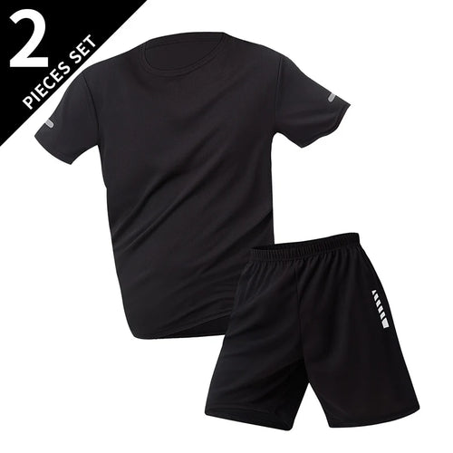 2/6 Pack Plus Size Men's Quick-drying Short-sleeved Shorts Suit Men's