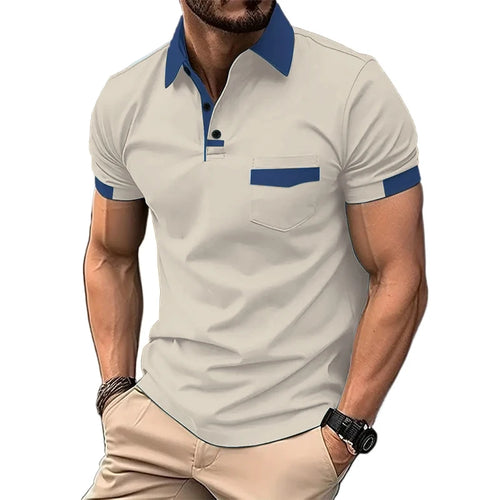 Summer Men's Short Sleeve T Shirts Solid Color Polo Shirt Breathable