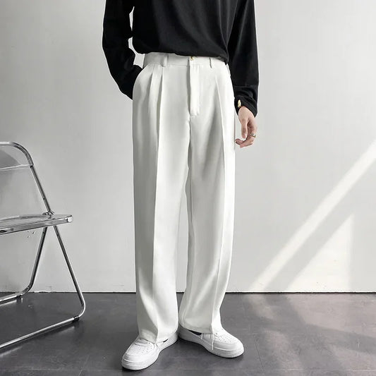 2024 Spring Autumn Men's Fashionable White Korean Style Casual Pants