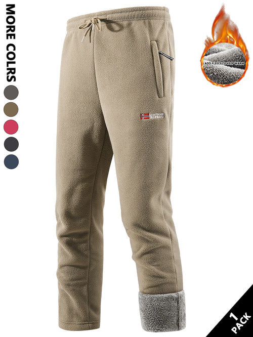 Men's Fleece-Lined Long Pants, Heat-Retaining and Warm, Soft and