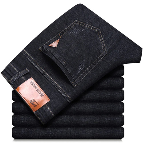 Men Fashion Straight Jeans Men 2024 New Stretch Slim Fit Pants