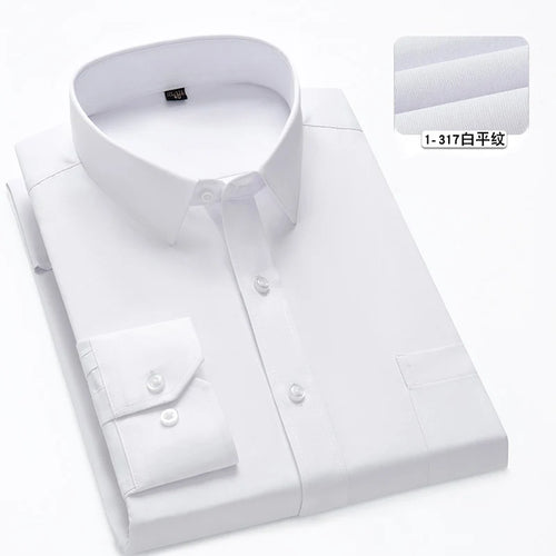 Plus Size 11XL 10XL 9XL New Men's Social Shirt Long Sleeve Slim Fit