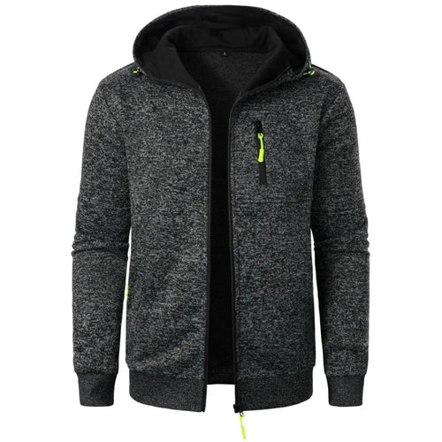 New Streetwear Men's Long Sleeve Sweatshirts for Men Zipper Hooded