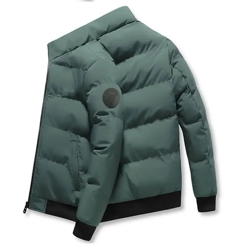 2025 Winter New Solid Color Zipper Down Jacket Thick Cotton Jacket Men