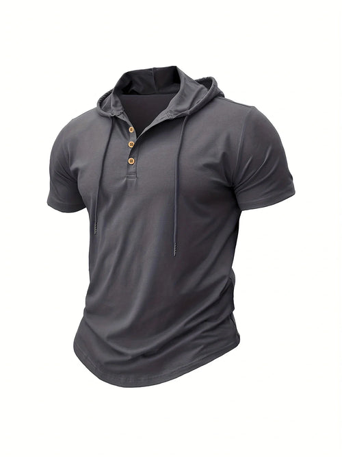 Men T Shirts  Summer Slim Fitness Hooded Short-Sleeved Bodybuilding
