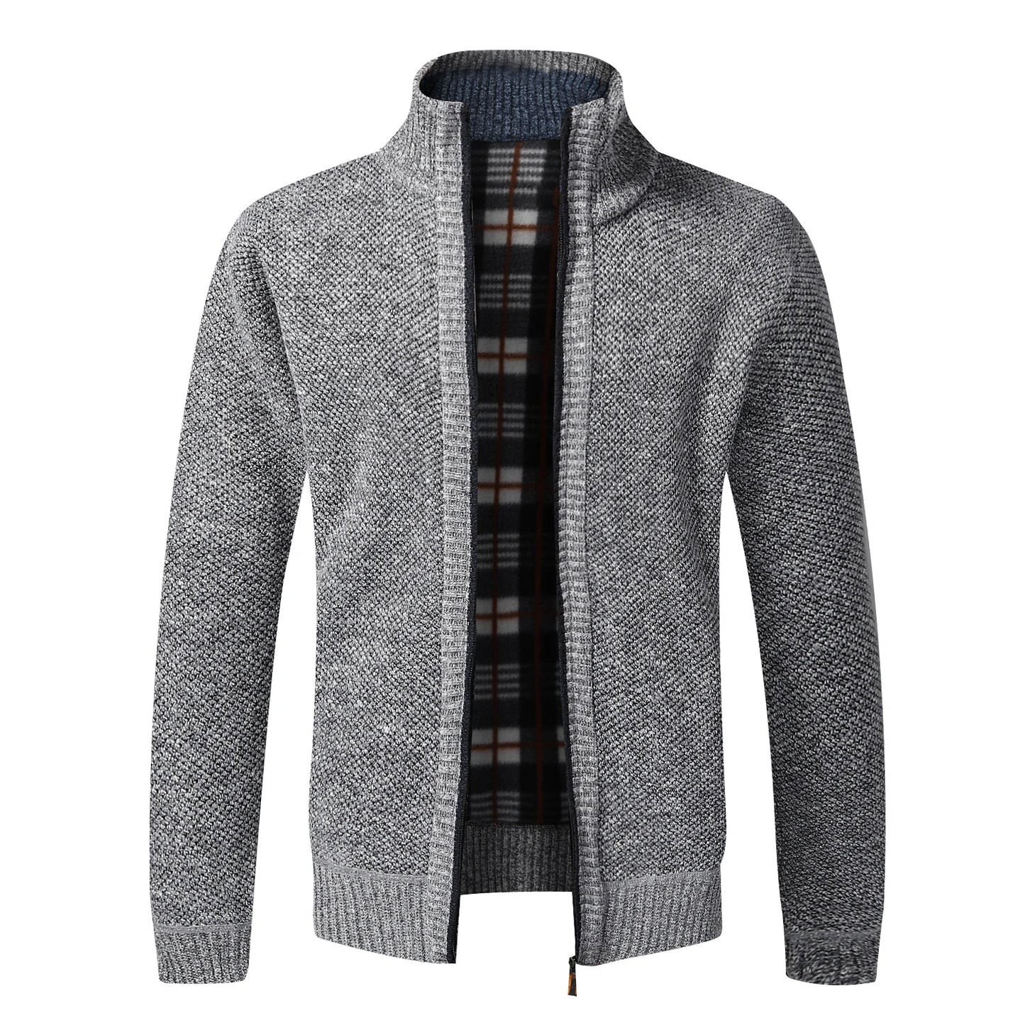 Autumn Winter Warm Cardigan Men Fleece Sweaters Full Zip Jackets Slim