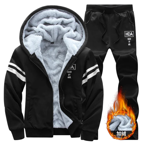Wolf Czuadlte2024New Winter Men's Sports Set Casual Pants Hooded