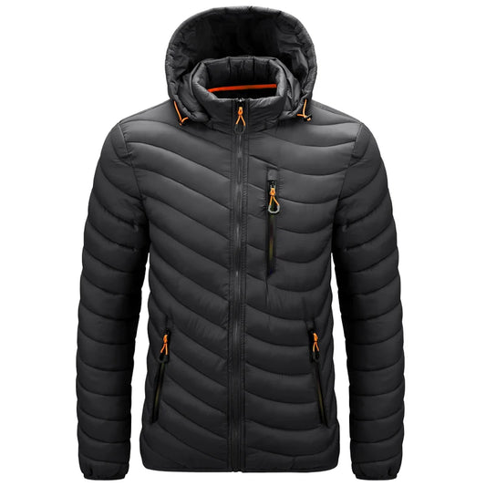 Mens Lightweight Outdoor Puffer Jacket Hooded Insulated Thermal Puffy