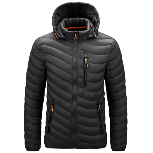 Mens Lightweight Outdoor Puffer Jacket Hooded Insulated Thermal Puffy