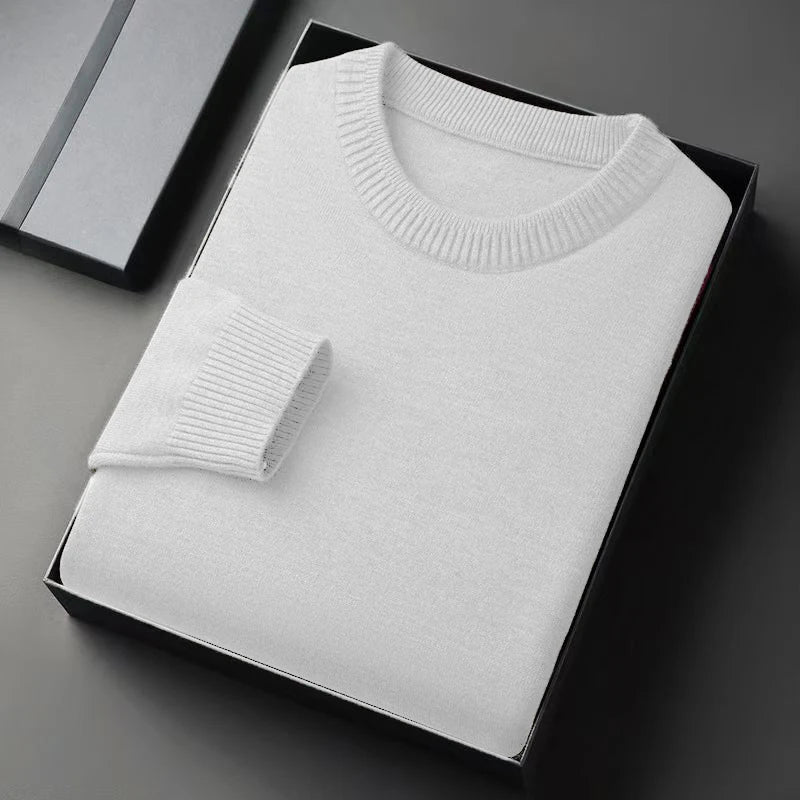 Mens CrewNeck Pullover Sweater Long Sleeve Knitted Sweaters Vintage