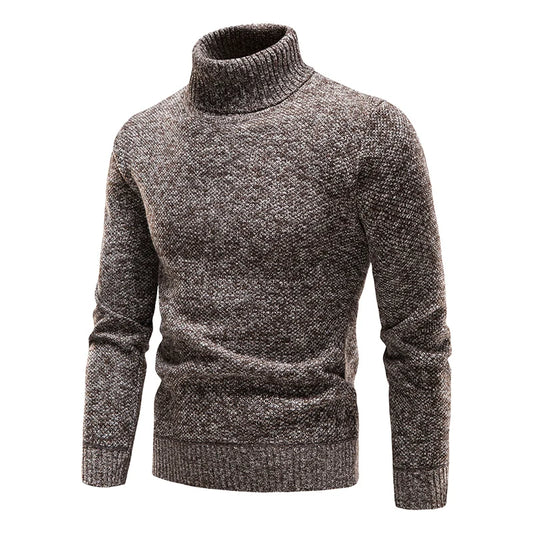Autumn Winter Fleece Sweater Men Thicker Turtleneck Warm Pullover Slim