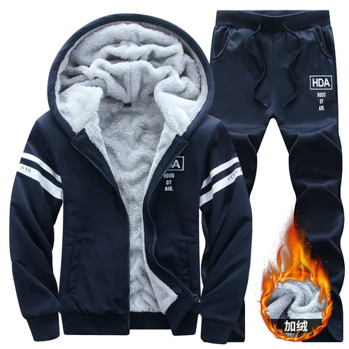 Wolf Czuadlte2024New Winter Men's Sports Set Casual Pants Hooded