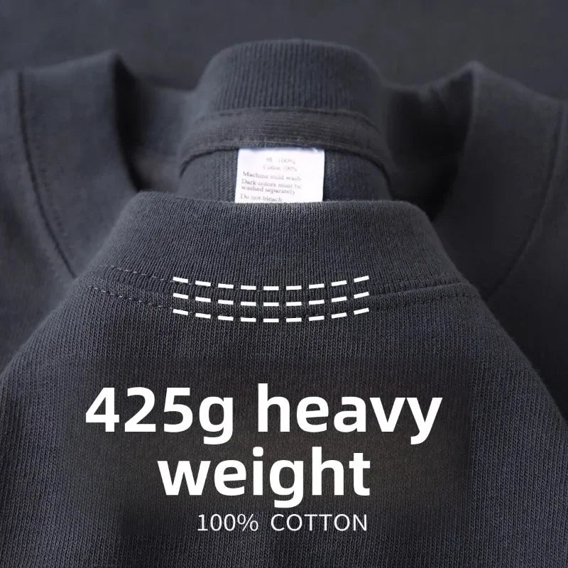 Heavy Wight 425 grams Men T Shirt Cotton Half Sleeve Brathable High