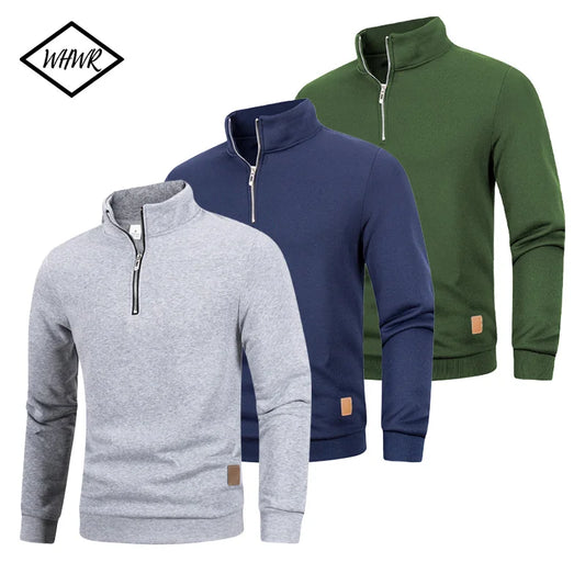 Men's Quarter Zip Up Long SleeveSlim Fit Lightweight Mock Neck