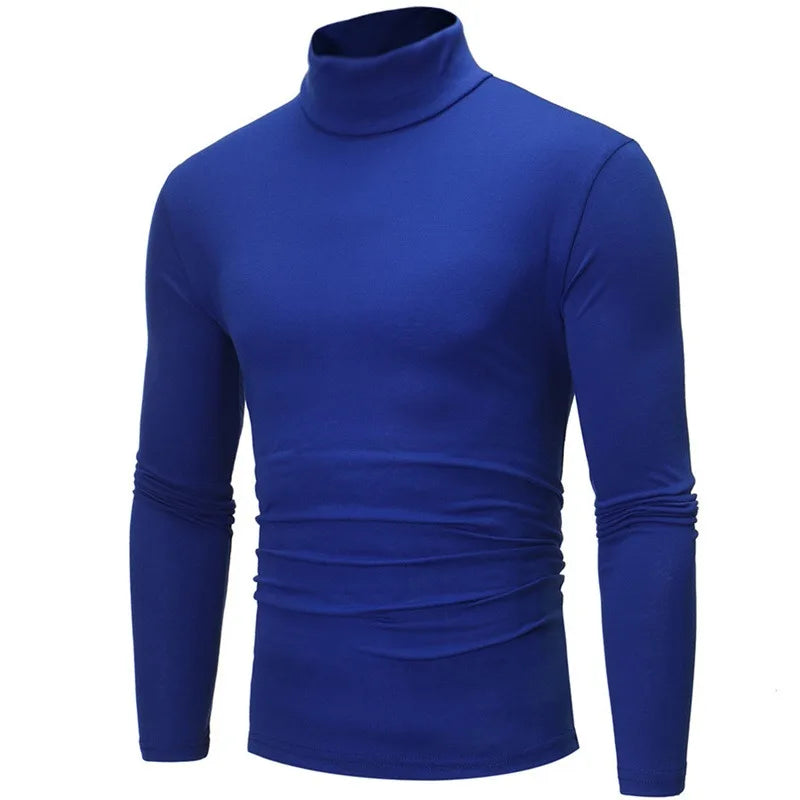 1/2pcs Autumn  Winter Men's High Neck T-shirt Slim Fit Fashion High