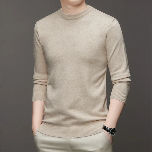 7 Colour Men's Round Neck Long Sleeved Solid Color Sweater Soft Warm