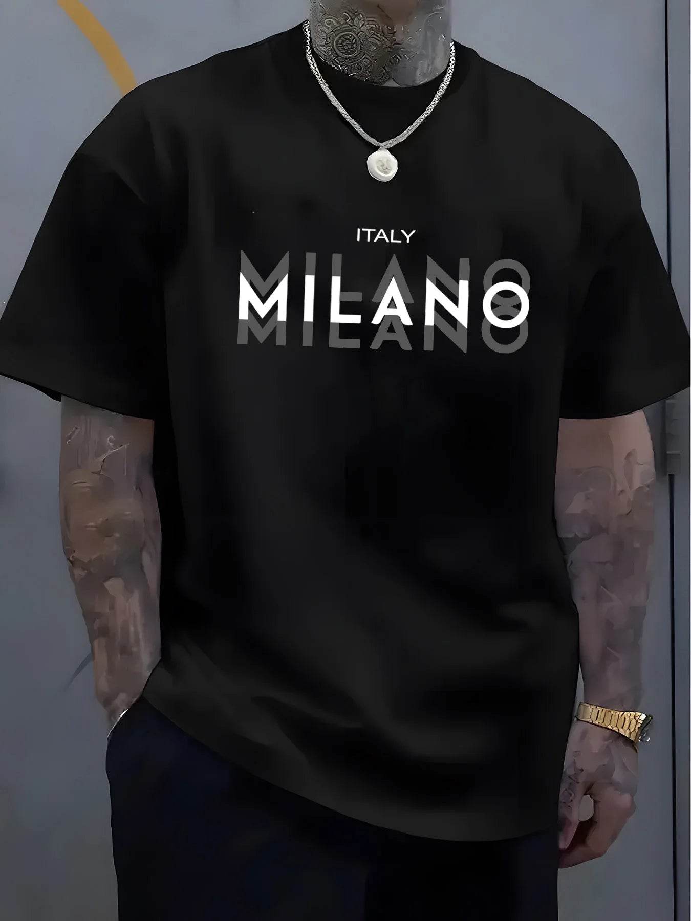 Summer men's 100% pure cotton casual loose fit plus size ITALY MILANO