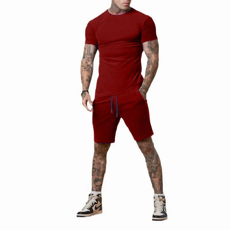 Fashionable and casual summer outdoor sports suit men's breathable
