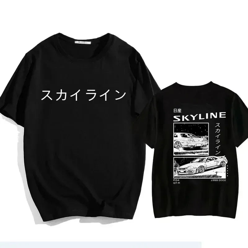 2024 Fashion Cotton T-Shirt Drift Japan Anime AE86 Inifirst D Summer