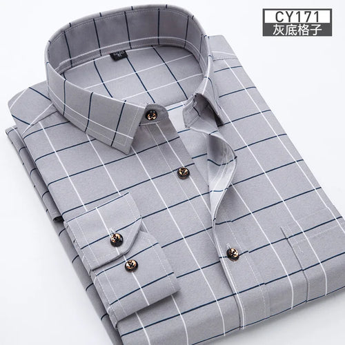 New men's shirt Thin long-sleeved printed spring/summer non-ironing