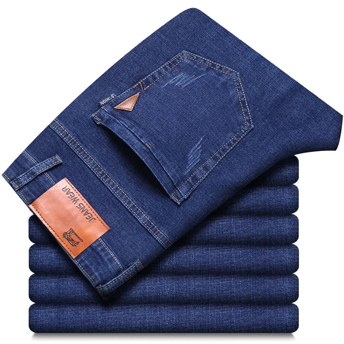 Men Fashion Straight Jeans Men 2024 New Stretch Slim Fit Pants