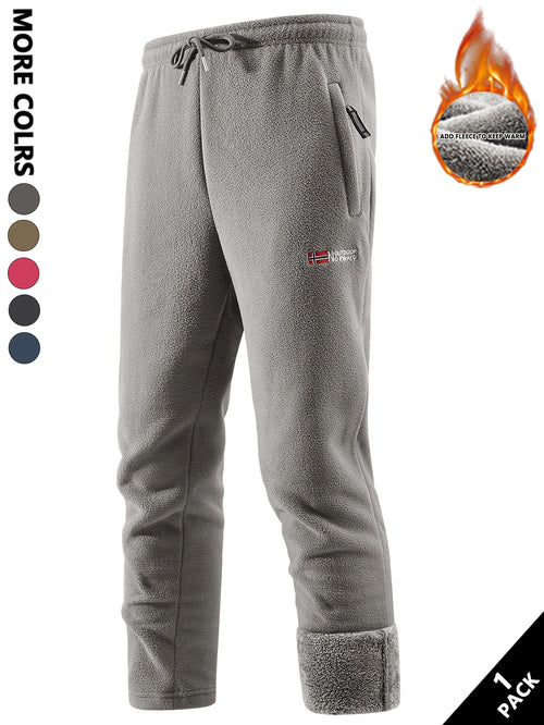 Men's Fleece-Lined Long Pants, Heat-Retaining and Warm, Soft and