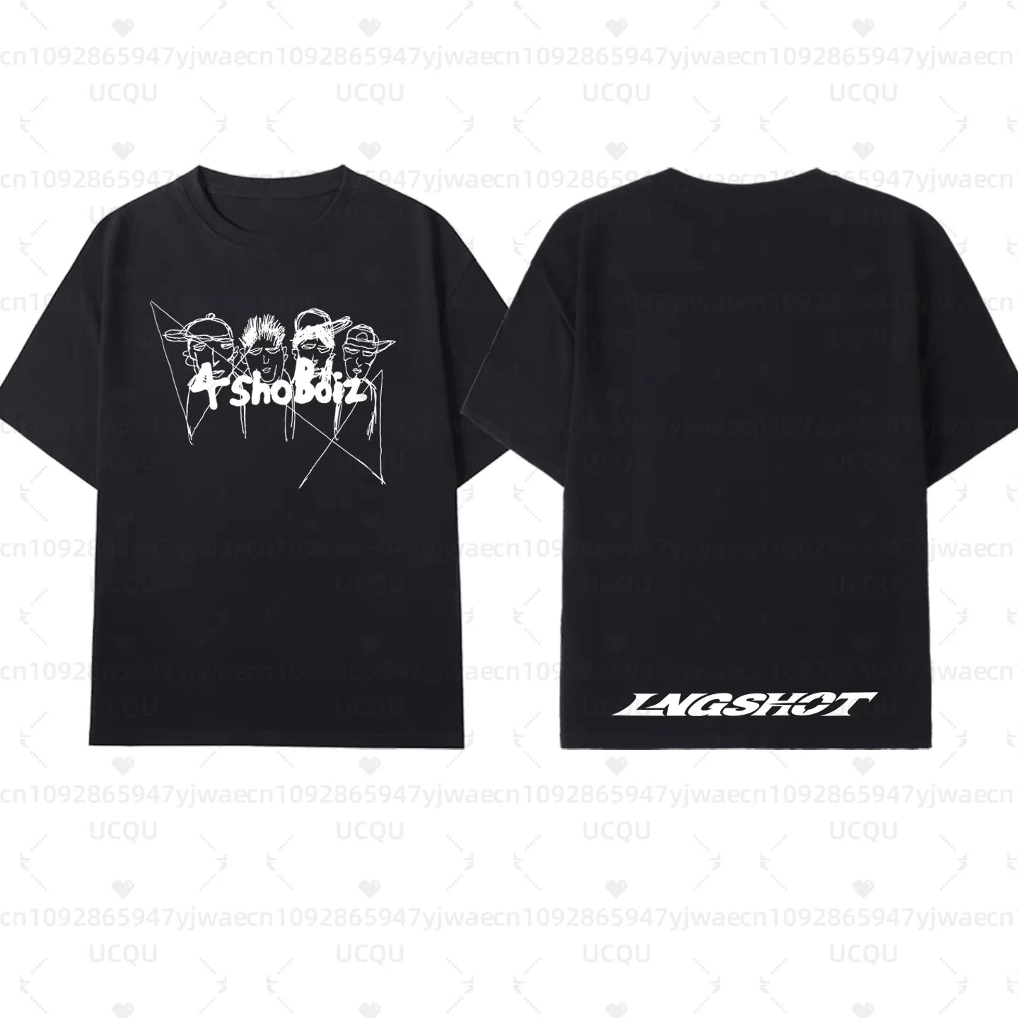 Men's Women's LNGSHOT Kpop Fashion Jay Park Same T-shirt High Quality
