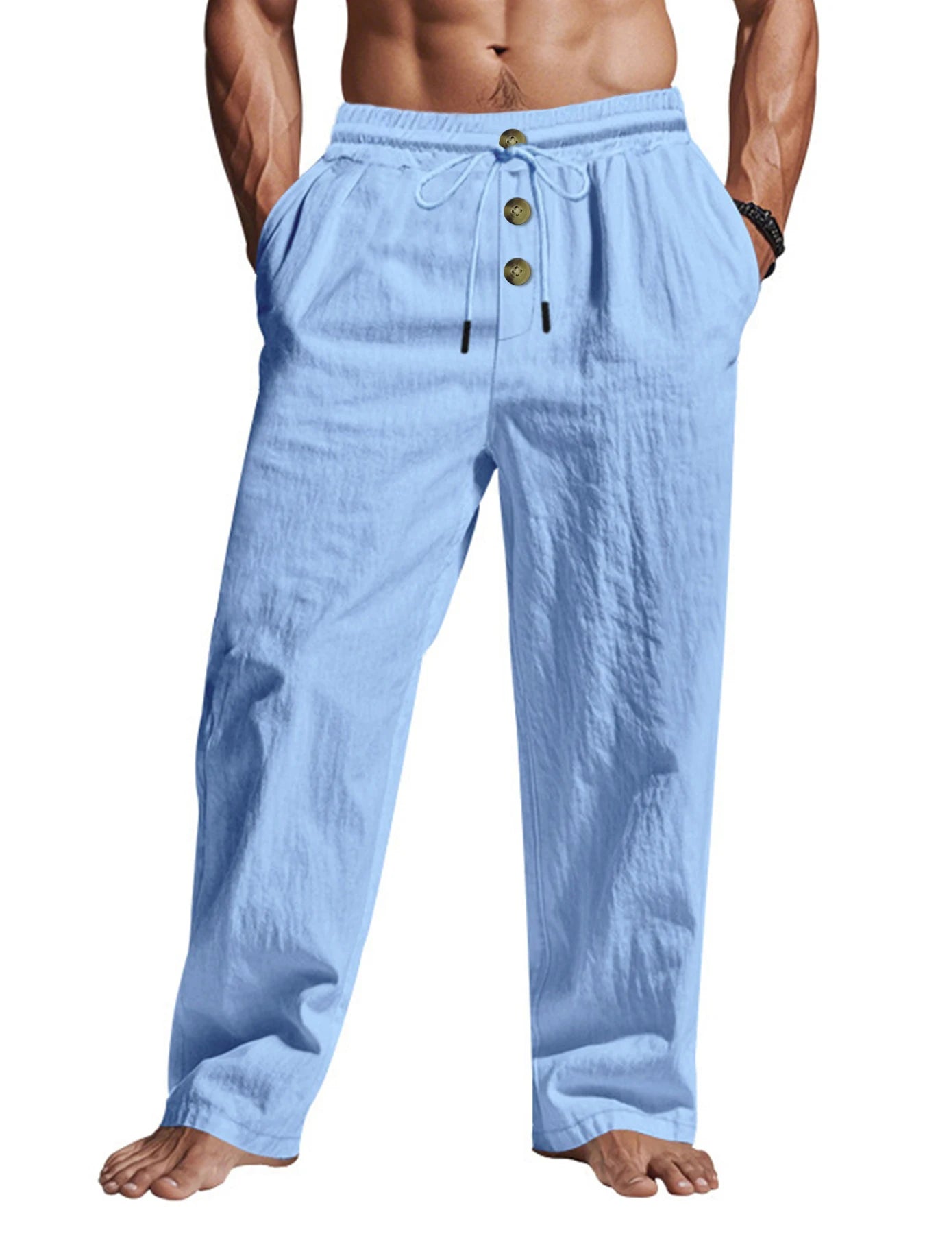 Men's Casual Trousers 2025 Spring/Summer New Man Large Size white