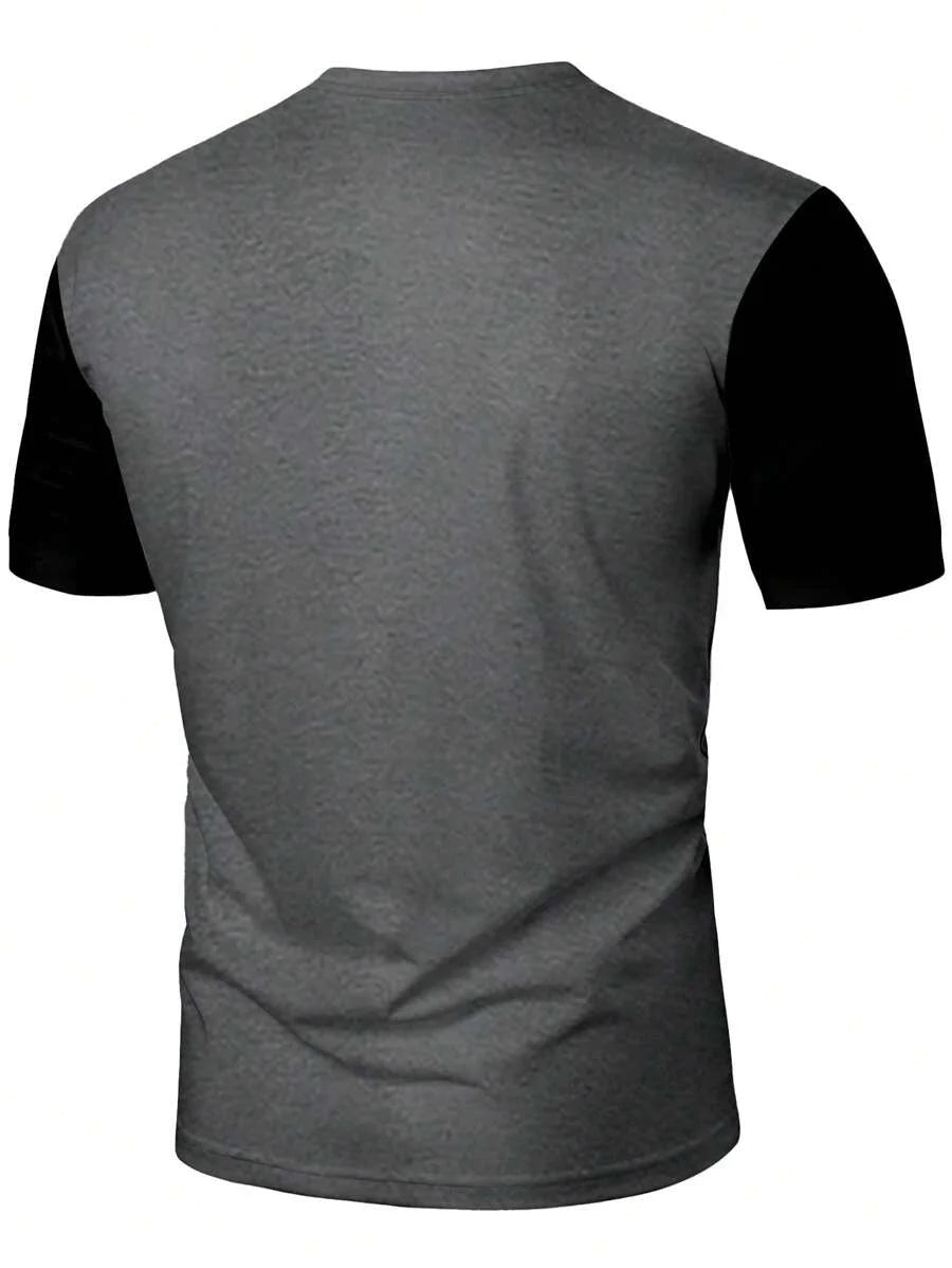 A men's personalized pattern printed short-sleeved T-shirt for