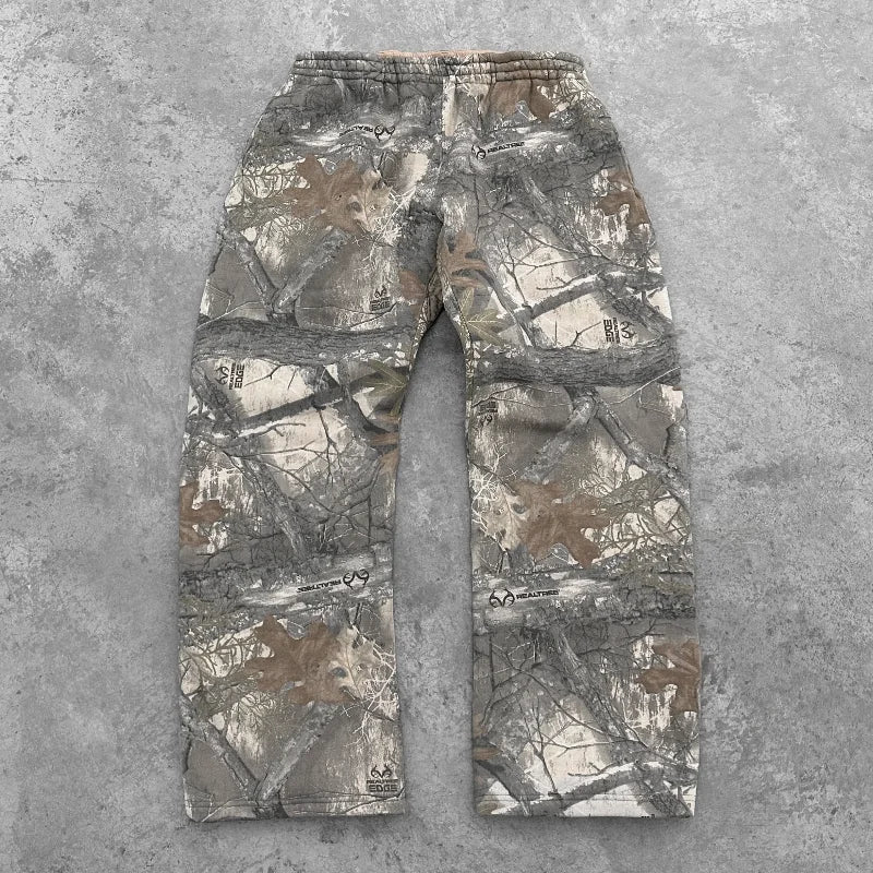 Y2K Retro SweatPants Camouflage Pattern Print Streetwear Men harajuku
