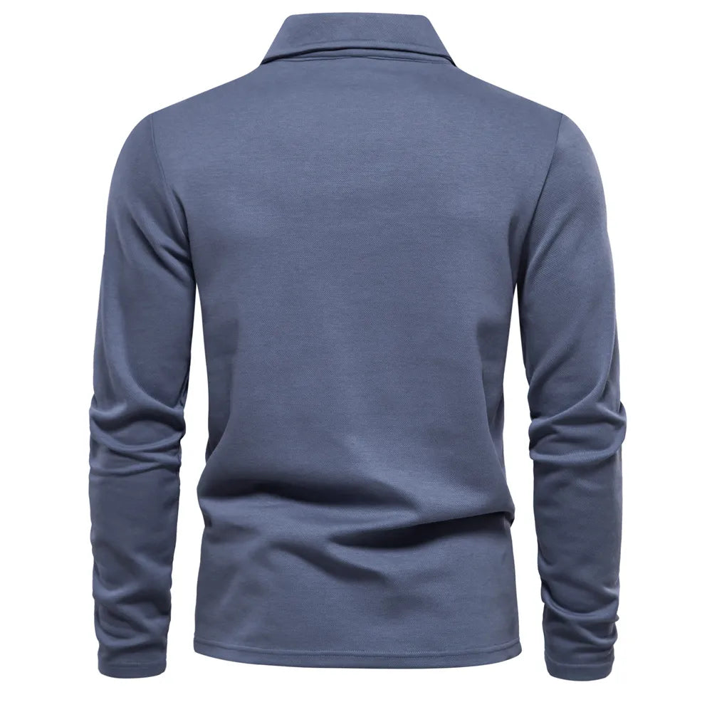 AIOPESON Embroidery Polo Shirt for Men Fashion Neck Turn Down Collar