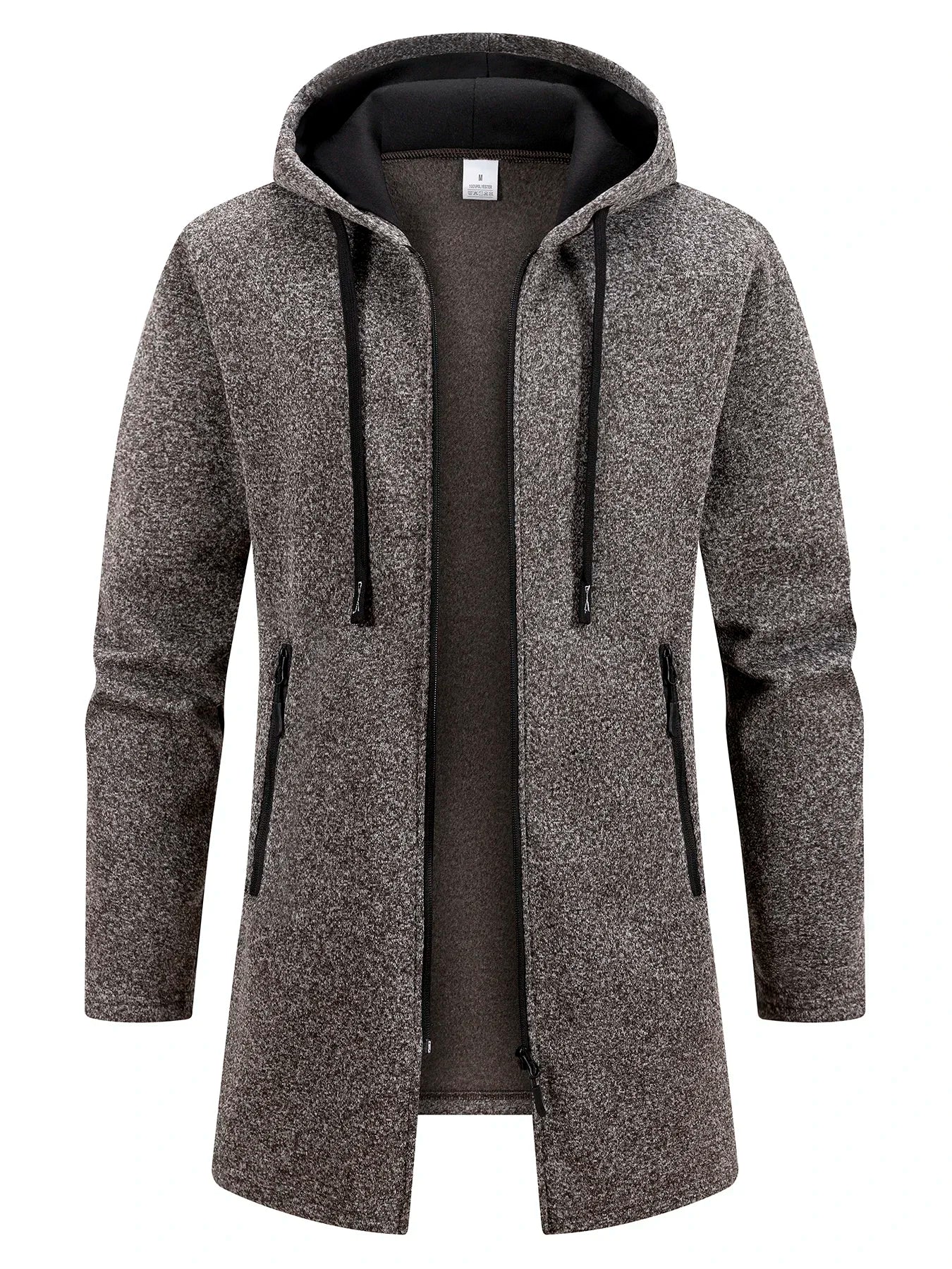 Men's Retro Zipper Jacket Mid Length Windbreaker Spring Autumn Winter