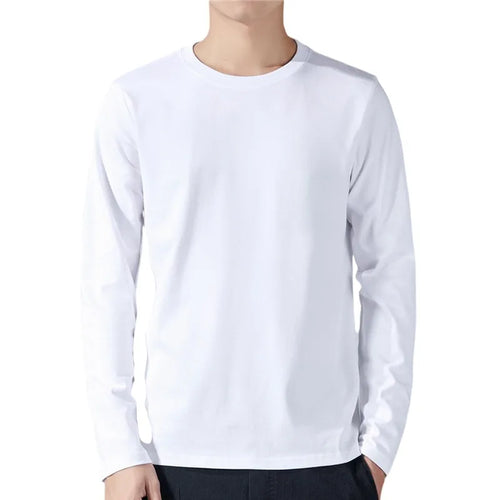 T Shirt For Men Cotton Long Sleeve T-shirts Solid Color Men's Clothing