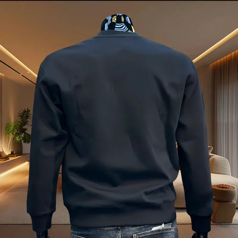 New men's round-neck long-sleeve sportswear, high-quality outdoor