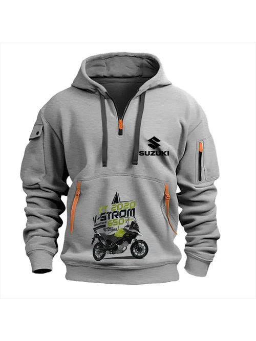 Suzuki Men's Hoodie Outdoor Motorcycle Riding Suit: Soft, Comfortable,