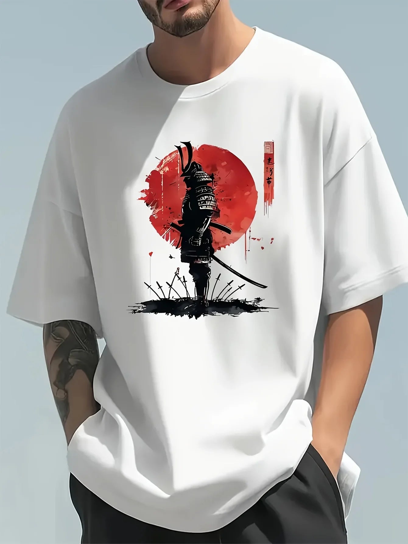 Men's Summer 100 Cotton Fashionable Casual Loose Japanese Samurai