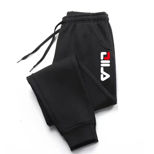 Autumn Winter Men's Joggers Drawstring Casual Pants Fleece Sweatpants