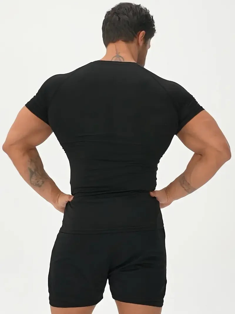 Men's Compression Shirts Fitness Snake Print Gym Shirts Quick Dry