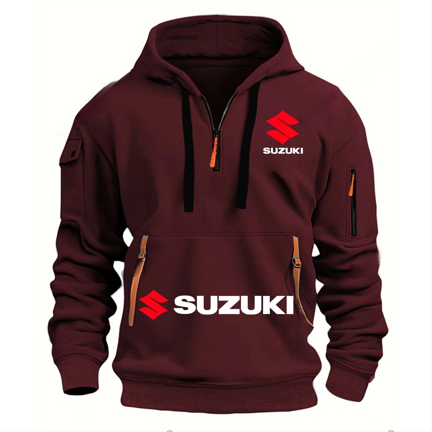 Suzuki Men's Hoodie Outdoor Motorcycle Riding Suit: Soft, Comfortable,