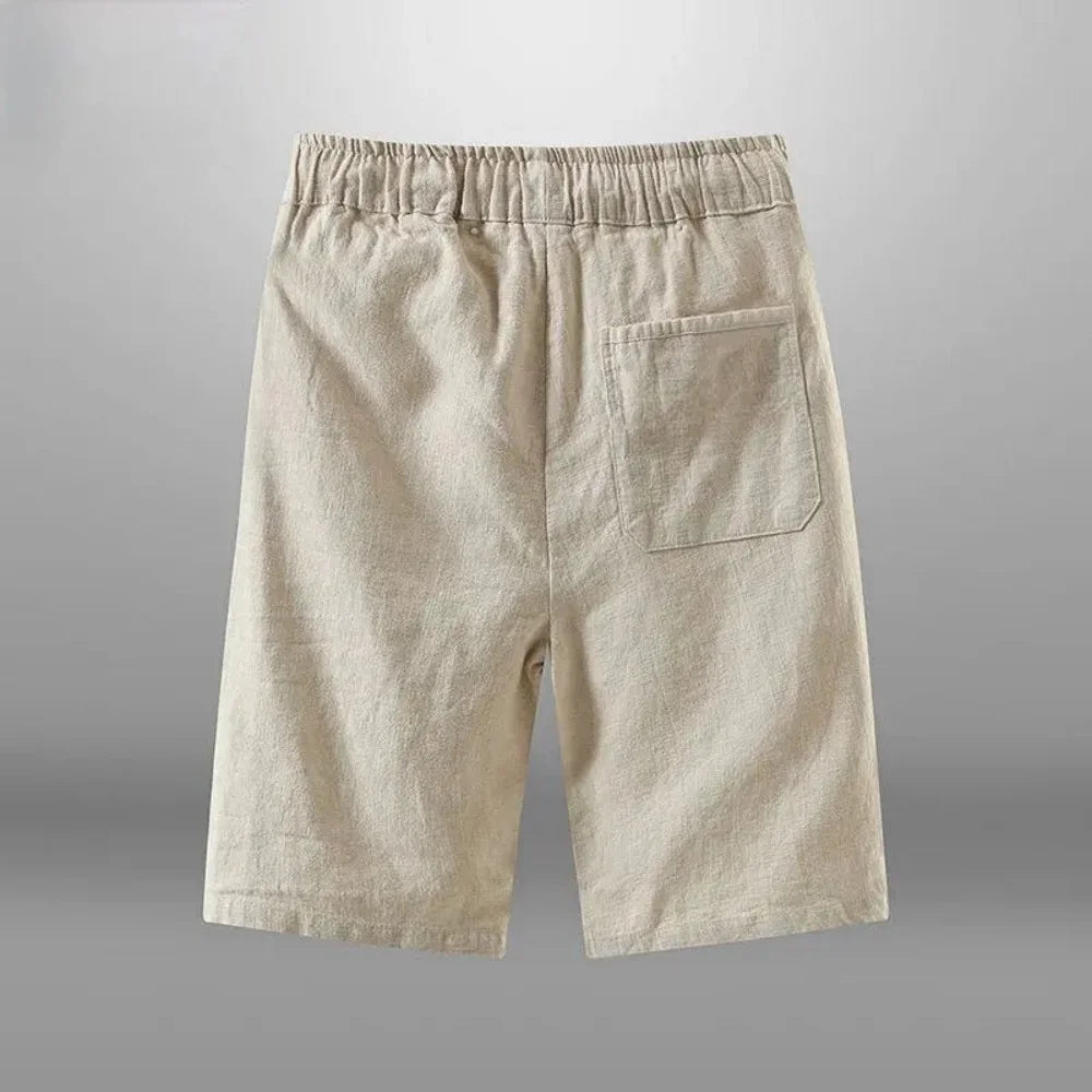 Men Shorts for Men Cotton Linen Casual Breathable Beach Shorts Men's