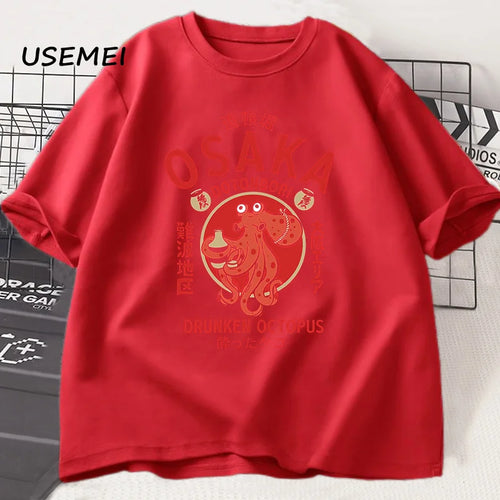 Osaka Dotonbori Drunken Octopus Graphic T Shirts Japanese Style Street