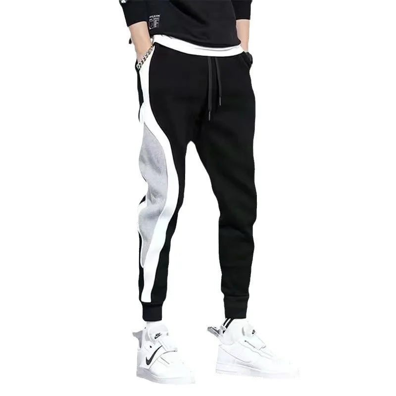 Men's Sports Pants Spring Autumn Male Loose Fitting Leggings Patchwork
