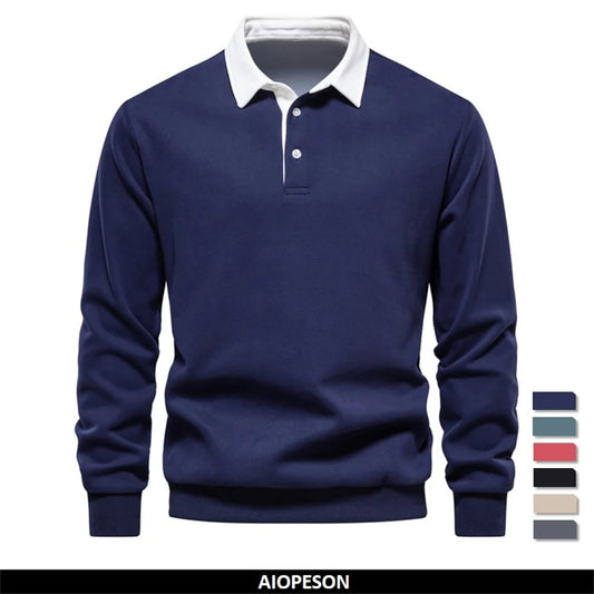 2023 New Autumn Fashion Design Polo Neck Sweatshirts for Men Casual